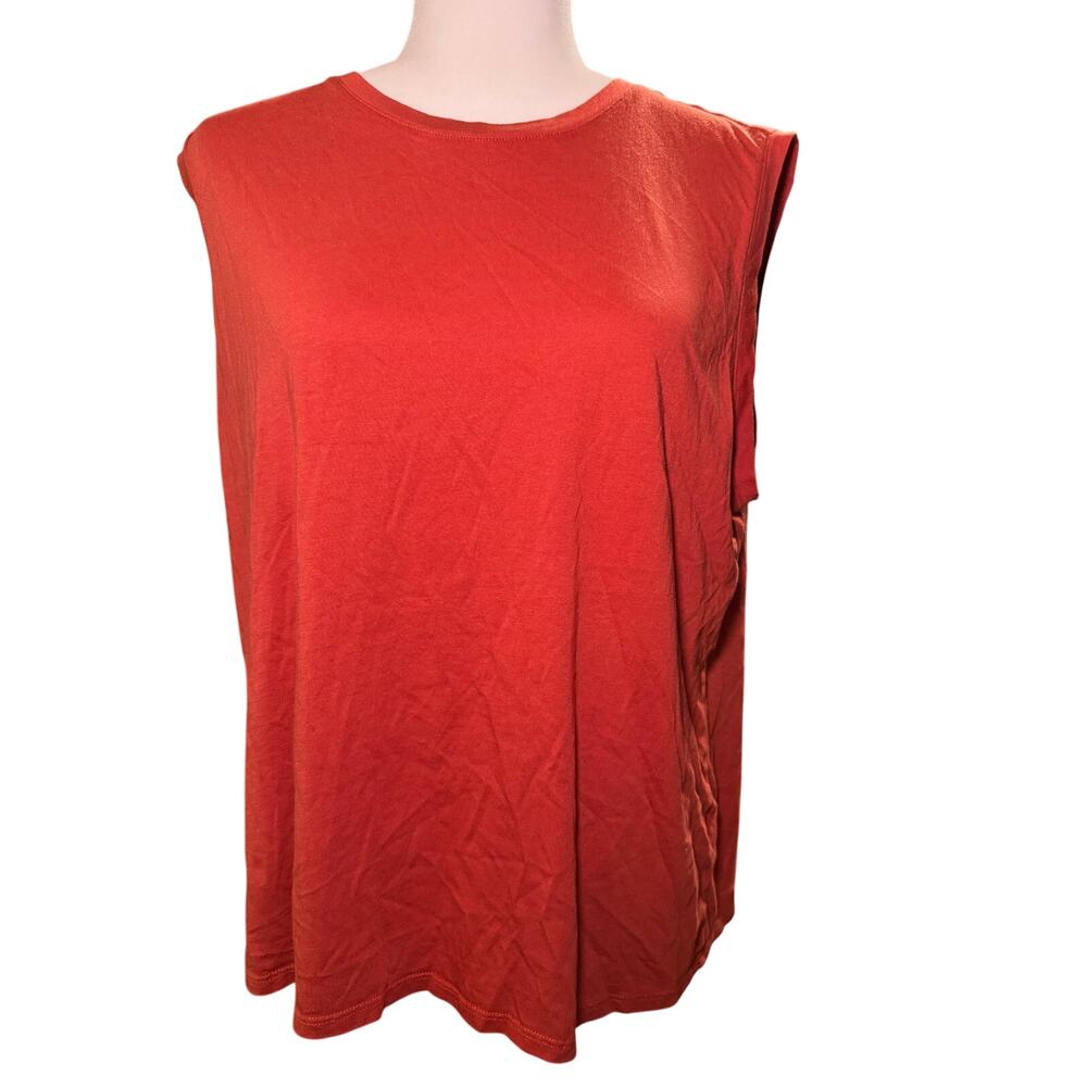 Quince Cotton Modal Muscle Tee, Burnt Orange, Basic Essential, Women's XL